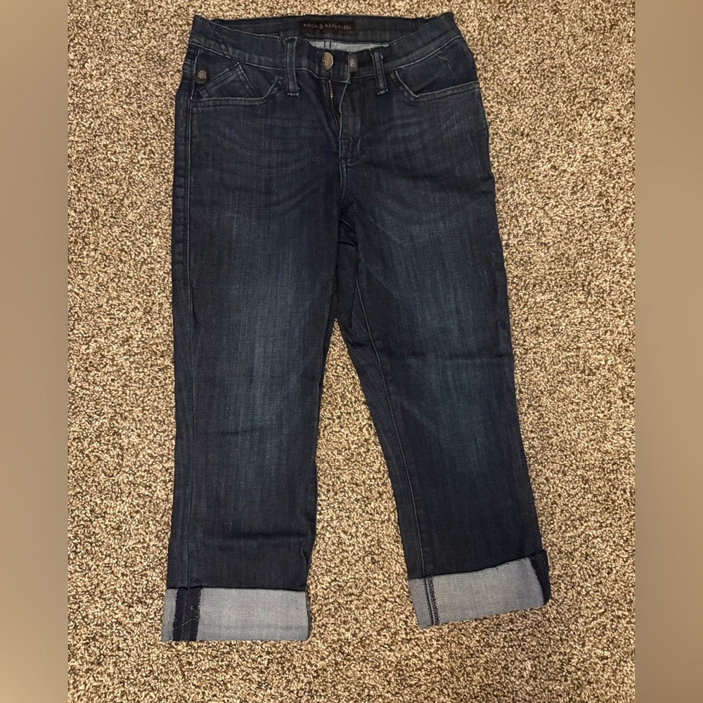 Rock and Republic Navy Blue Capri size 2